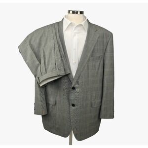 Samuelsohn‎ Suit 49L 42x30 Custom 2 Piece Glen Plaid Super 120's